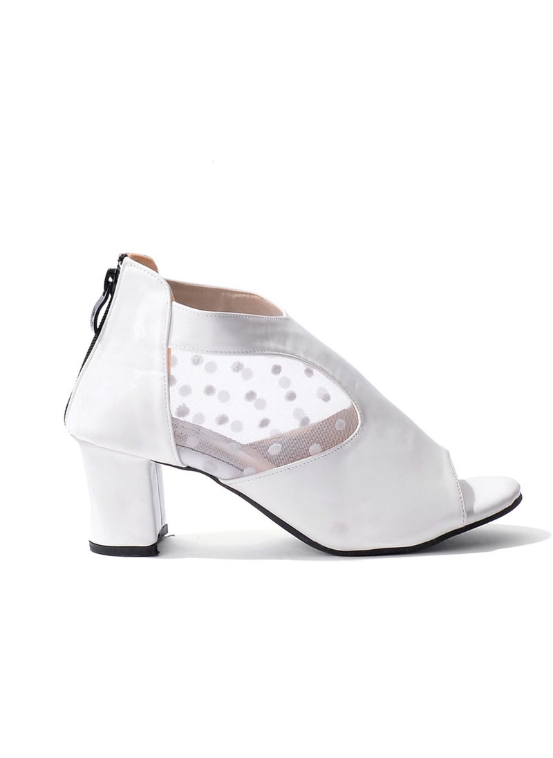 Vbranda - Suede Sandals Open Front With Side Shape C-52 WHITE - Image 1