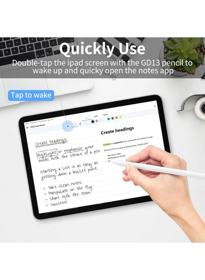 Wireless Charging Active Stylus Pen for Compatible Tablets with Precision Tip, Palm Rejection and Magnetic Attachment - Image 4