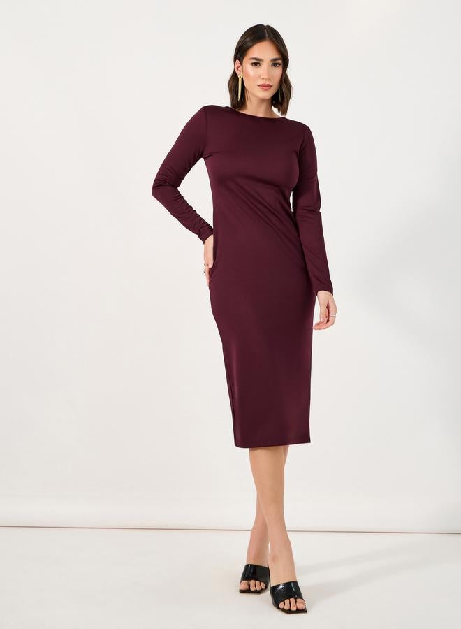 ستايلي فستان ميدي ضيق بسحَّاب غلق - Image 1