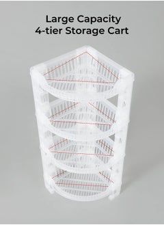 Reko 4-Layer Corner Rack Multi Purpose Plastic Corner Rack with Door Storage Shelf for Kitchen/Living Room/Bathroom - Multicolour  - Image 4