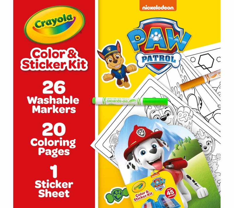 Crayola PAW Patrol Colour & Sticker Kit (45+ Pieces) - Image 2