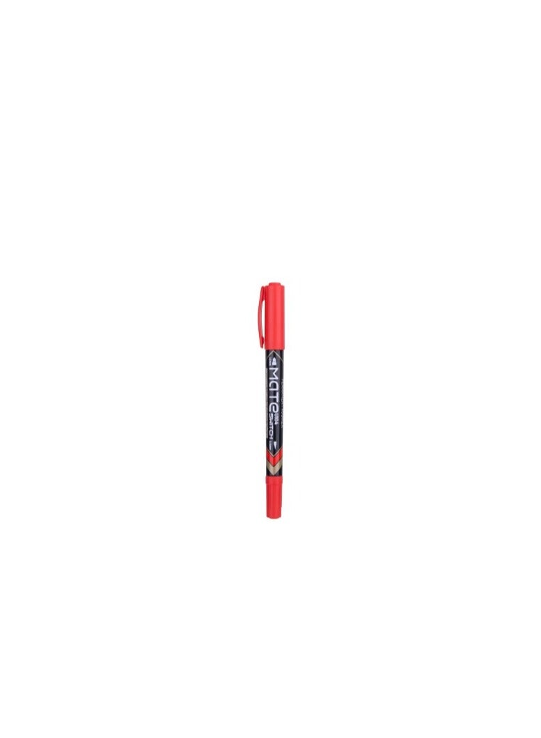 Deli Mate Permanent Marker 0.5mm Red  Twin Marker - Image 1