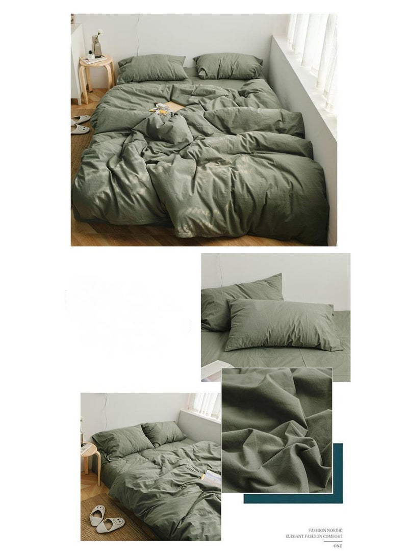 general 4-Piece Pure Cotton Solid Color Minimalist Style Comfortable Set King Size 220x240cm - Image 2