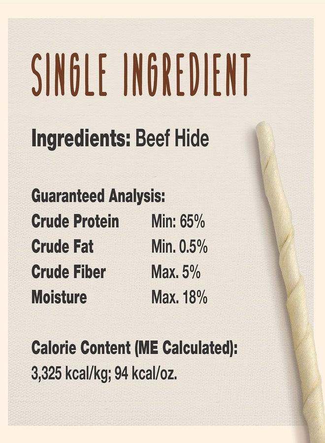 Cadet Premium Grade Beef Hide for Dogs, Long Lasting Rawhide Twist Chew Sticks, Natural Dog Chews, 5 Inch Dog Bones (75 Count) - Image 3