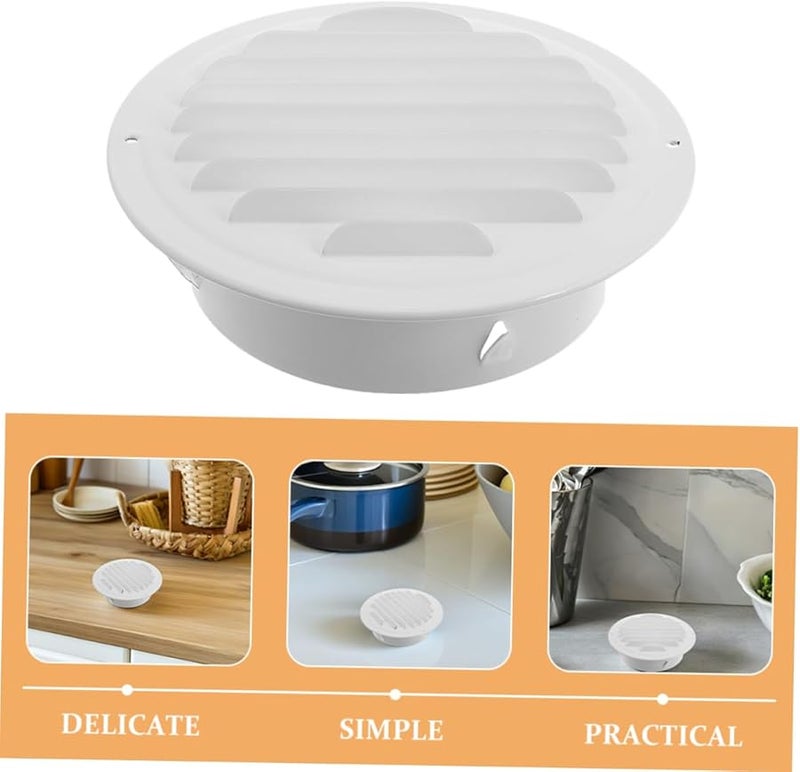 White Stainless Steel Flat Head Range Hood Vent Cover Kitchen Exhaust Ventilation System Protection - Image 4