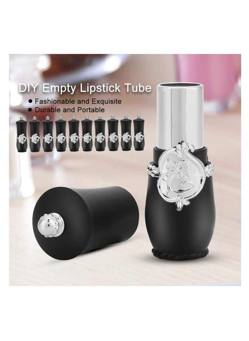 Generic - 10Pcs Reusable Empty Lipstick Tubes for DIY Custom Lipstick and Lip Balm Black Color - Image 1