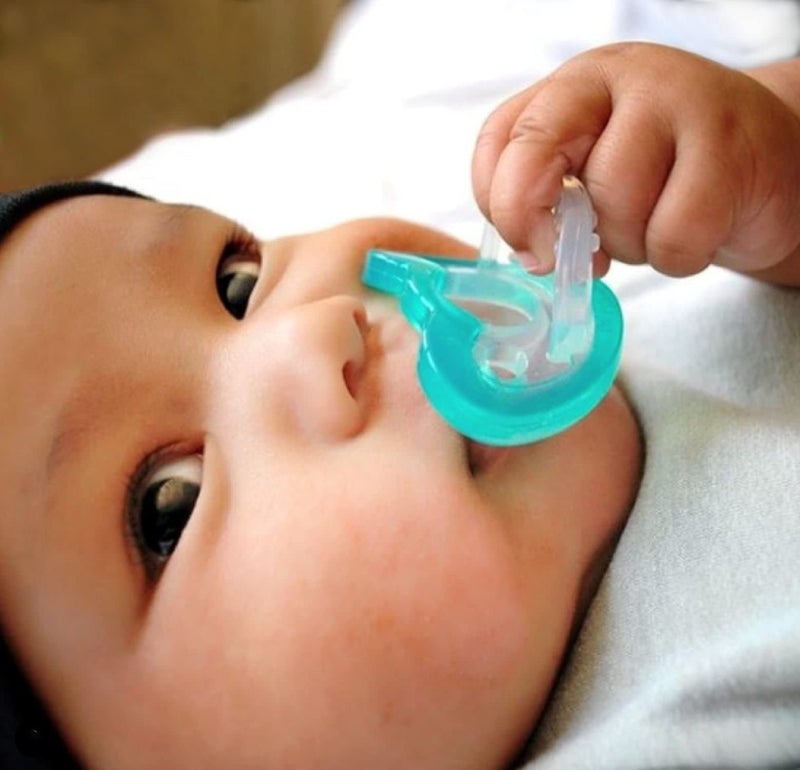 RaZbaby Jollypop Pacifier for Babies 3 Months and Up, USA Made, Natural Shaped Orthodontic Binky, Lovingly Shared in NICUs & Hospitals Worldwide, Medical-Grade 100% BPA-Free - 4 Pack - Blue - Image 5