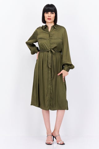 Women Textured Belted Shirt Dress, Olive - pzsku/Z499935C91D1E8D87E195Z/45/1747056817/1c1ec4dc-6ddc-48e9-a759-1a1ce74a55cf