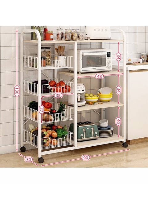Removable Kitchen Shelf Multi-Functional Floor-To-Ceiling Microwave Oven Vegetable Basket Multi-Layer Household Storage Storage Rack