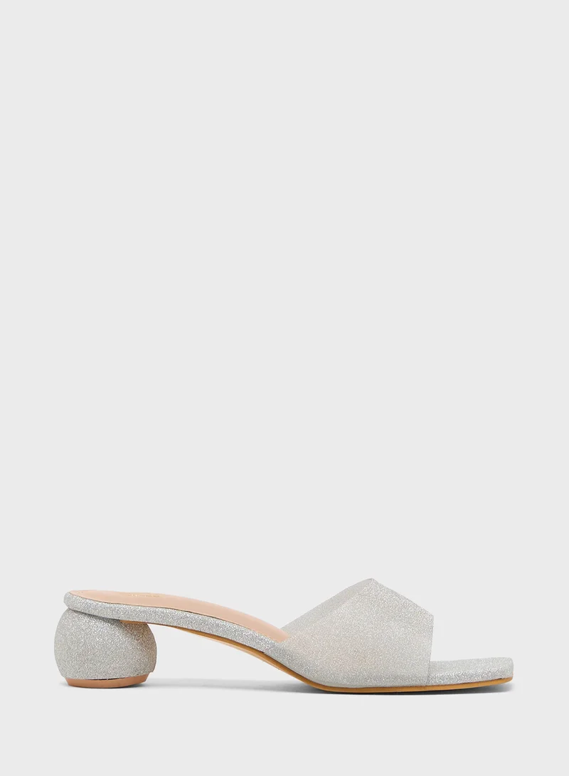 Pink Step Low Heeled Sandal