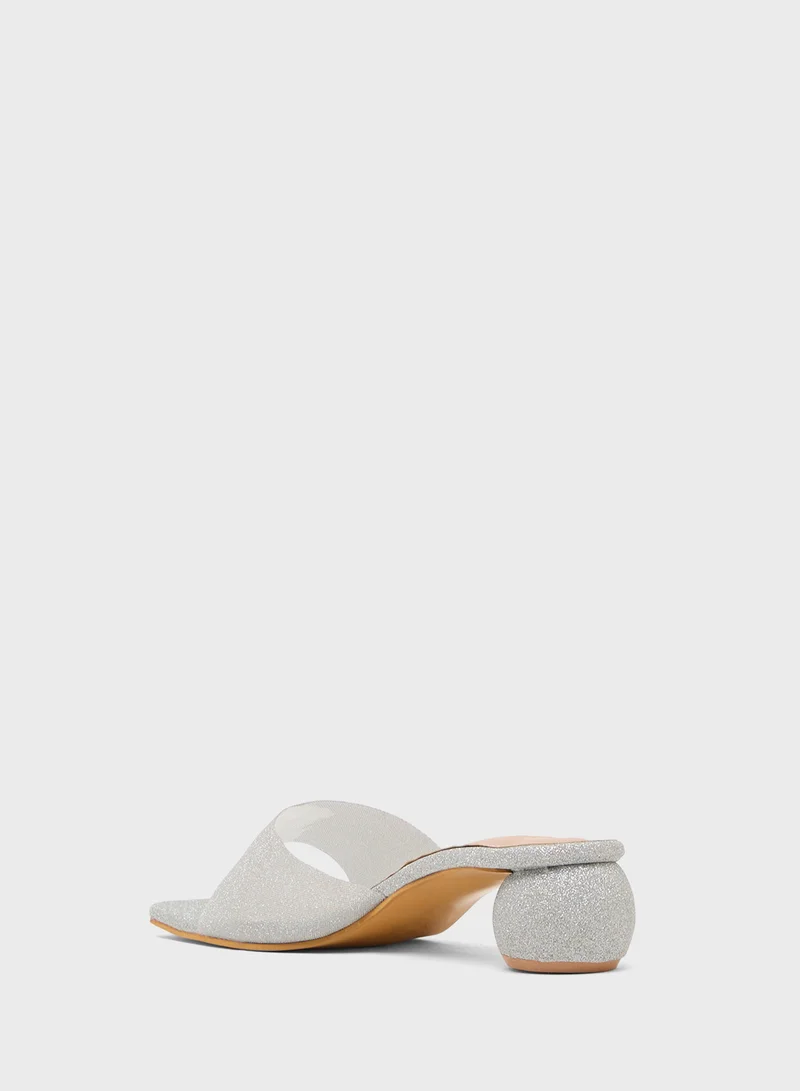Pink Step Low Heeled Sandal