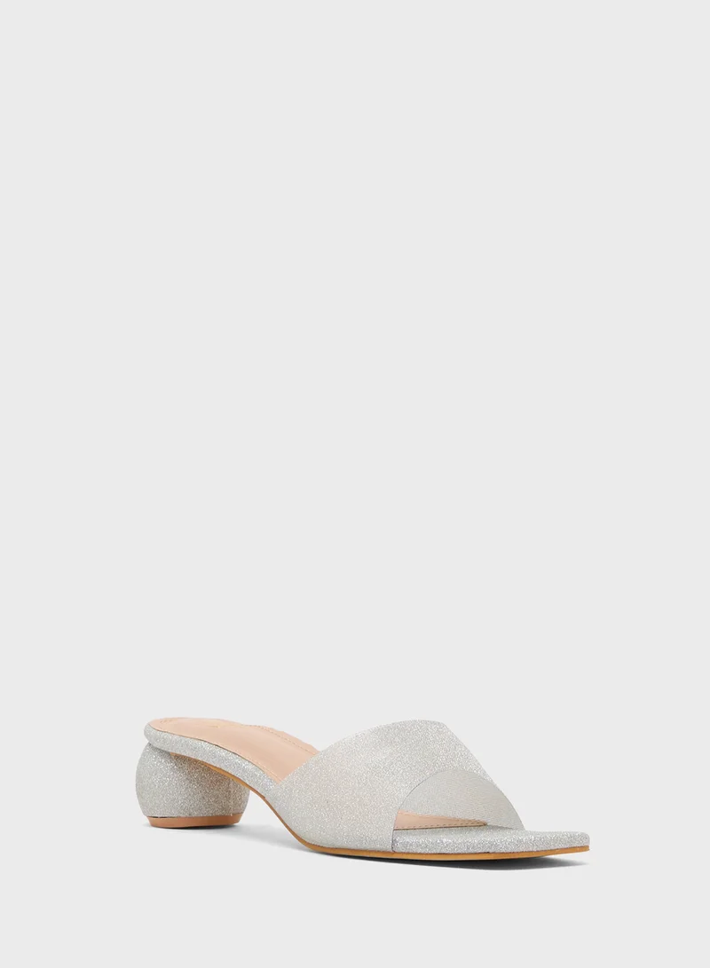 Pink Step Low Heeled Sandal
