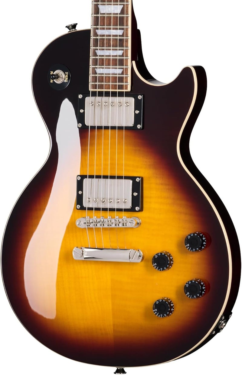 Epiphone Inspired By Gibson Les Paul Tribute Plus Electric Guitar, Vintage Sunburst - Image 2