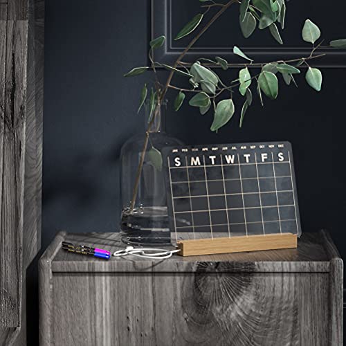 RR RAXMIN Light Up Clear Dry Erase Calendar 13 x 9 inch with 5 Markers, Acrylic Lighting Markable Calendar Board Agenda for Bedroom/Office/Home/Kitchen - Image 5
