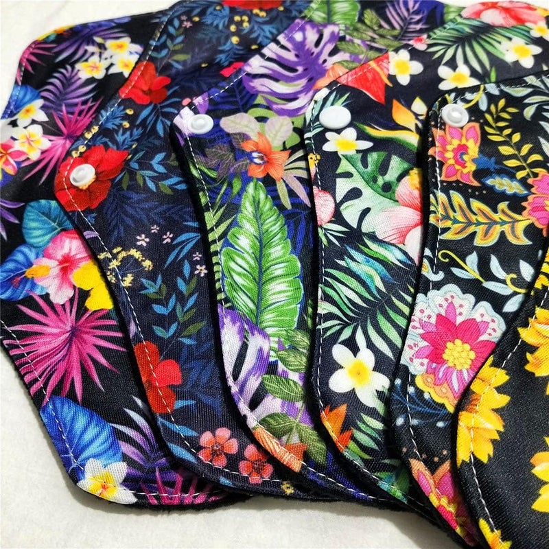 MissC2C 7 Pcs Resuable Menstrual Pad Sets Including 1Pc Mini Wet Bag and 6Pcs Regular Flow Menstrual Pads Waterproof Mama Cloth Sanitary Napkins - Image 4