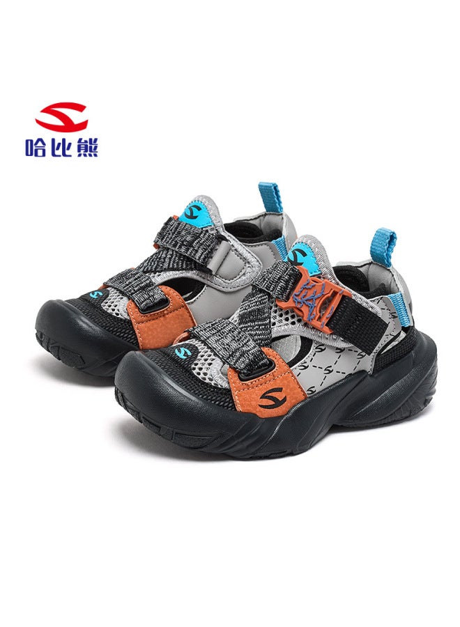 Habi Bear Single Net Summer Boys Sandals Frame Shoes Beach Sandals Girls Sports Baotou Sandals A Generation Of Hair