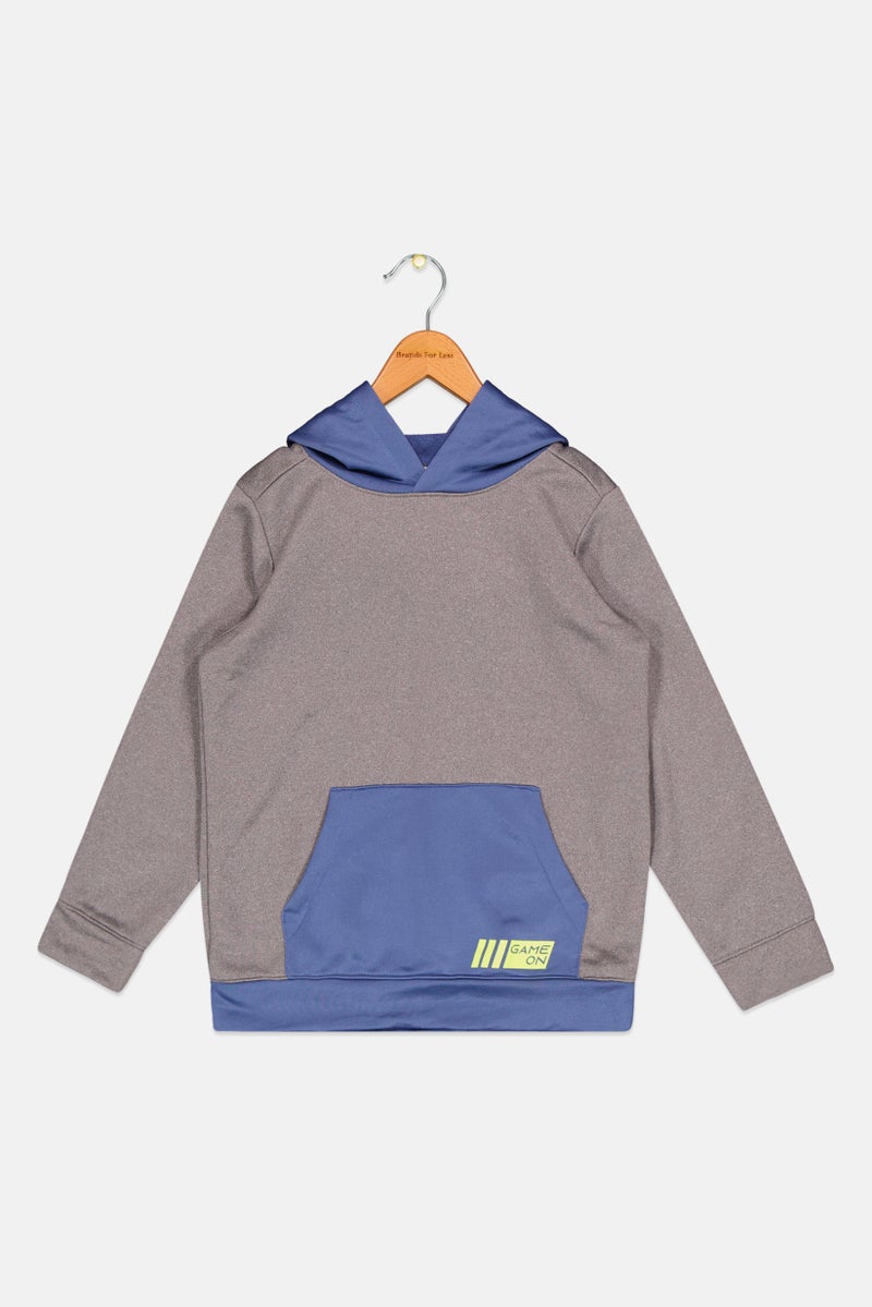 carter's Kids Boy Hooded Long Sleeves Sweatshirt, Grey/Blue - Image 1