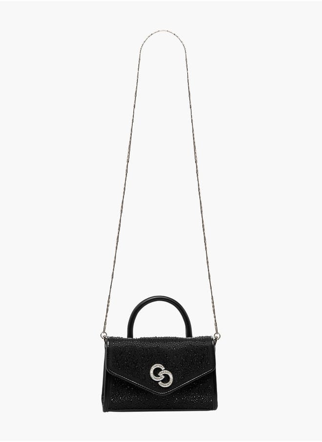 Celeste Women's Embellished Satchel Bag with Top Handle and Detachable Strap  - Image 2