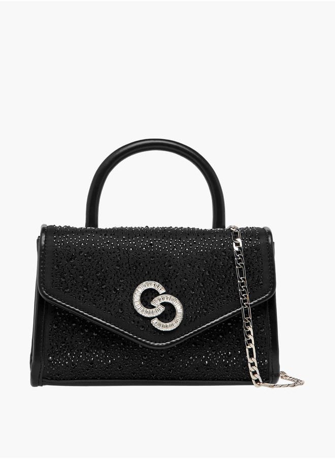 Celeste Women's Embellished Satchel Bag with Top Handle and Detachable Strap  - Image 1
