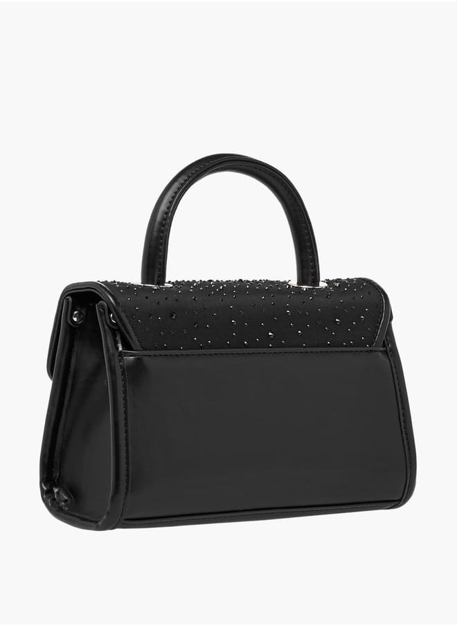 Celeste Women's Embellished Satchel Bag with Top Handle and Detachable Strap  - Image 3