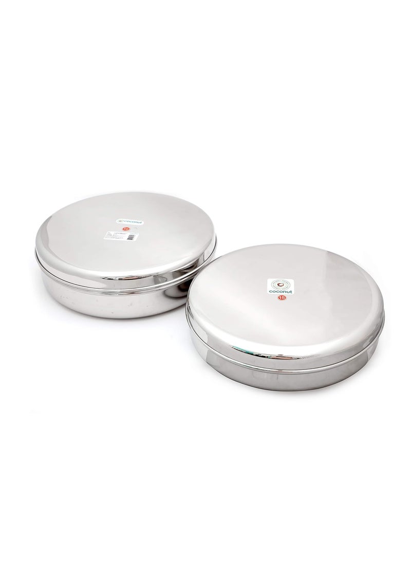 Coconut coconut Stainless Steel Chocolate Box/Fridge Box/Sleek Box/Snacks Box/Utility Box - 2000 ml & 2250 ml - Container Set of 2 