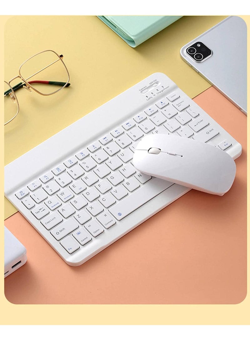 Wireless Bluetooth Three System Universal Mobilephone and Tablet Keyboard with Mouse Set - English Pink - Image 1