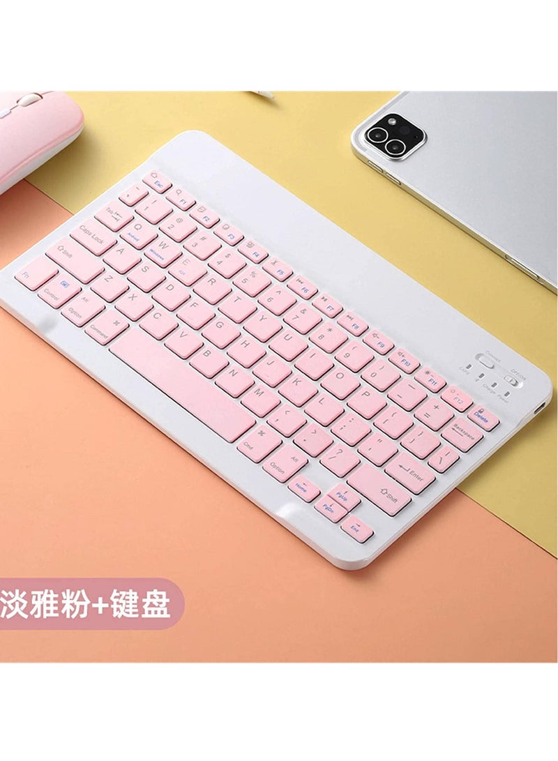 Wireless Bluetooth Three System Universal Mobilephone and Tablet Keyboard with Mouse Set - English Pink - Image 4