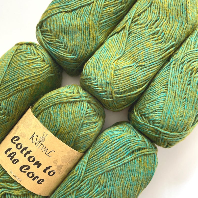Cotton to The Core Cotton Yarn for Crocheting 6 Skeins 852Yds300G Free Patterns  Soft Baby Yarn for Knitting  3 DK Light Worsted Weight  Mossy Green