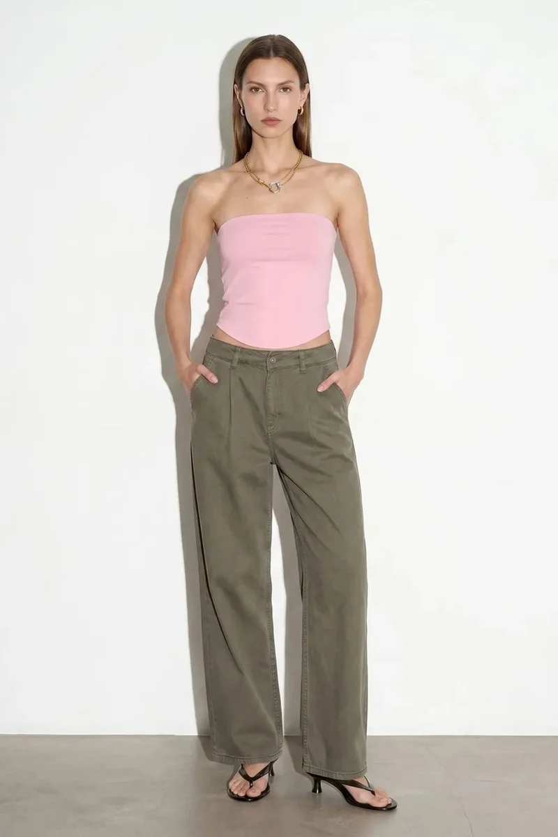 Dilvin Blush Pink DILVIN Women’s Strapless Crop Bandeau Top for Women | Best Price UAE