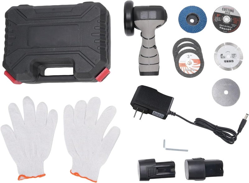 Naroote Cordless Brush Angle Grinder Kit, 28000RPM Battery Operated Handheld Electric Angle Grinding Tool with 2PCS 1800mah Batteries & 7 Cutting Discs for Cutting Grinding Polish (US Plug) - Image 1