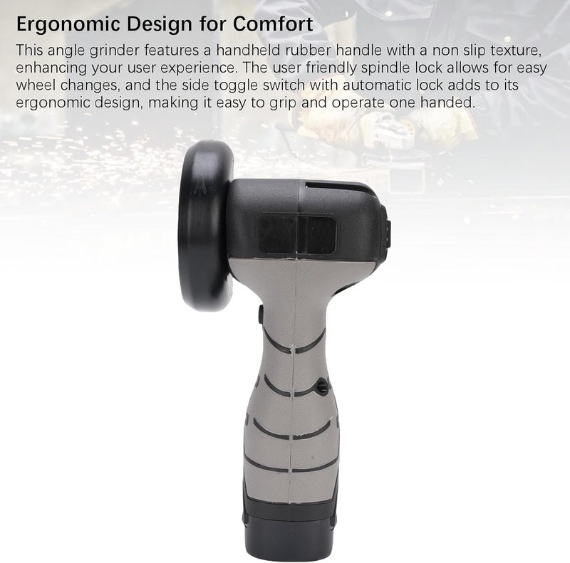 Naroote Cordless Brush Angle Grinder Kit, 28000RPM Battery Operated Handheld Electric Angle Grinding Tool with 2PCS 1800mah Batteries & 7 Cutting Discs for Cutting Grinding Polish (US Plug) - Image 5