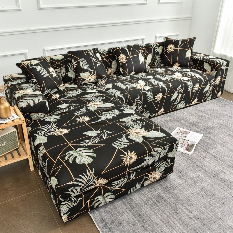 Elastic Sofa Cover Dustproof Slip-resistant All-season Print Yipin Lotus 