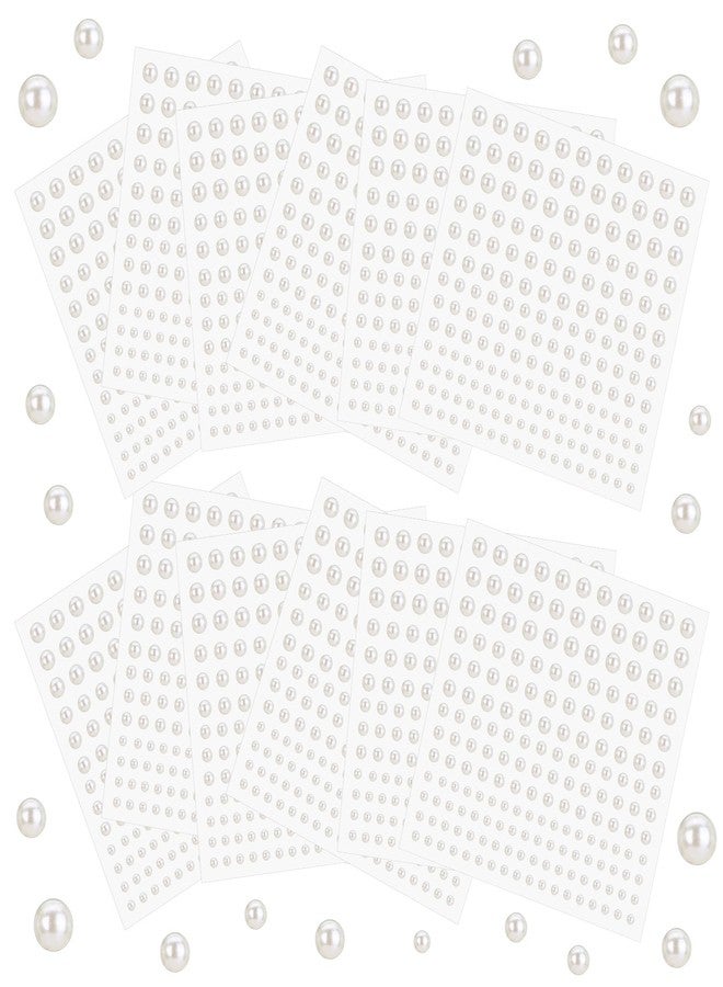Naler 1830pcs Self Adhesive Pearl Stickers, White Pearl Stickers, Gems Pearls for Crafting, Gem Decorations for Nails Art, Make up and Scrapbook Decorations - Image 1
