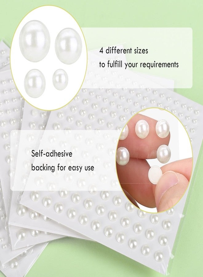 Naler 1830pcs Self Adhesive Pearl Stickers, White Pearl Stickers, Gems Pearls for Crafting, Gem Decorations for Nails Art, Make up and Scrapbook Decorations - Image 3