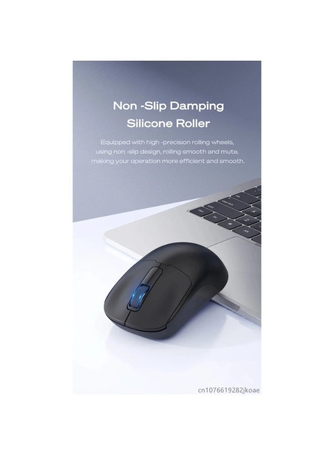 إم بلو ماوس لاسلكي ثنائي الوضع، بلوتوث و2.4 جيجاهرتز USB، قابل لإعادة الشحن، نقرة صامتة، تصميم مريح لأجهزة الكمبيوتر المحمولة/الكمبيوتر الشخصي، M205 - Image 4