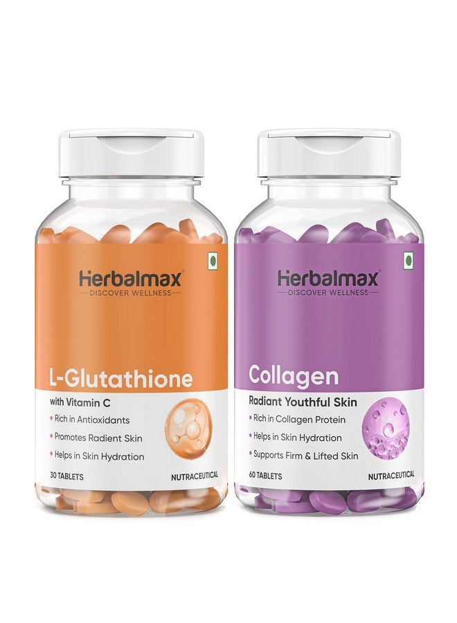 Herbal Max مكمل هيربال ماكس كولاجين و L جلوتاثيون - 90 كبسولة، 2 عدد - Image 1