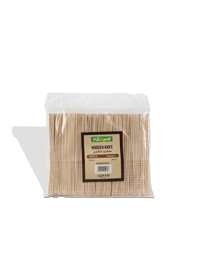 Packwell Wooden Knife 16 Cm 100 pcs - Image 1