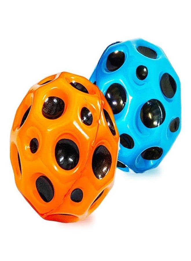 NOZOMI Super Bouncy Moon Ball Toy for Kids and Adults with Craters - High Bounce, Textured Grip, Perfect for Playtime Fun - Soft Foam Ball (Pack of 2) Multicolor - Image 1