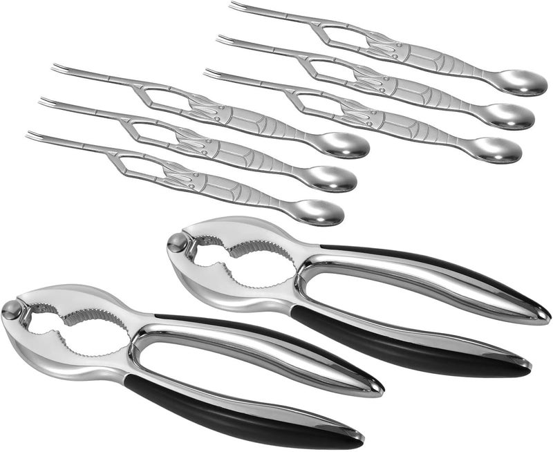 8-Piece Seafood Utensil Set: Crab Crackers, Lobster Forks & Spoons - Image 1
