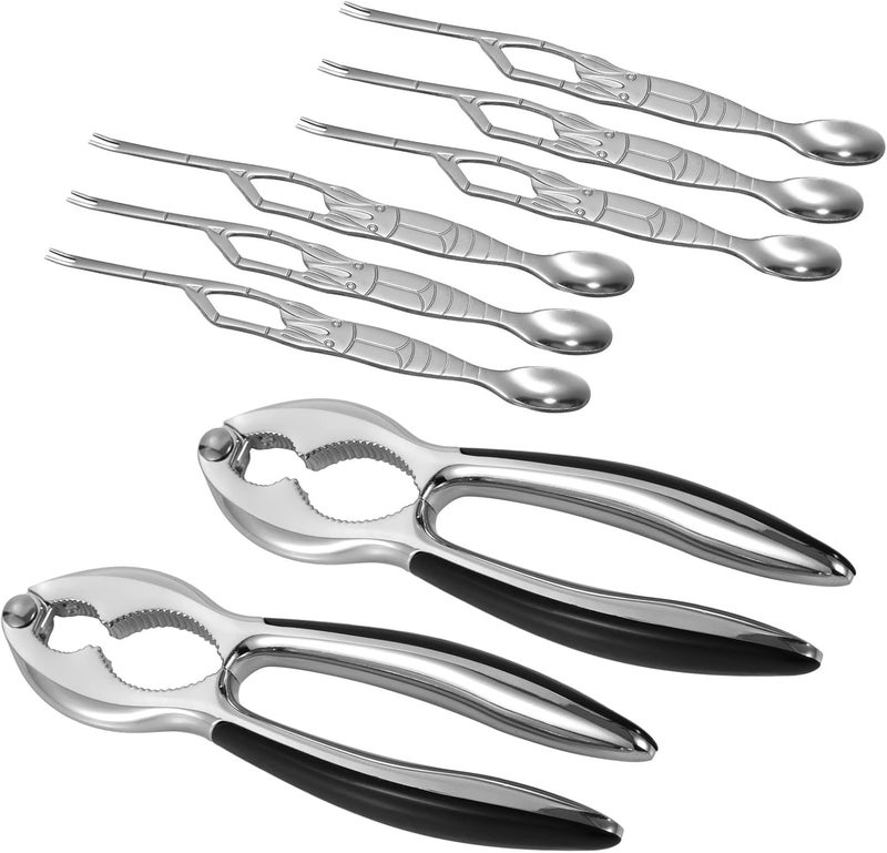 8-Piece Seafood Utensil Set: Crab Crackers, Lobster Forks & Spoons - Image 4
