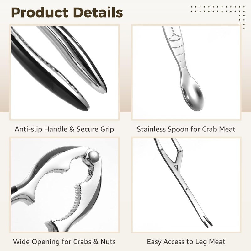 8-Piece Seafood Utensil Set: Crab Crackers, Lobster Forks & Spoons - Image 5