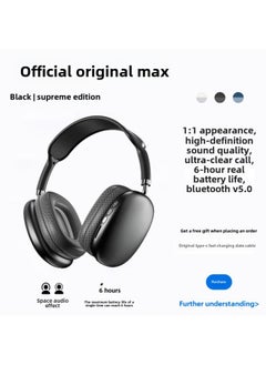 Head-mounted Bluetooth Headset Suitable For IPhone/apple Max Huaqiangbei 2024 Wireless Noise Reduction Game Wheat-Color:Official Standard Configuration - Black | Supreme Version [original 1:1 Appearance ★ Hd Sound Quality ★ Space