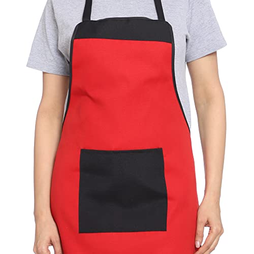 JMI Polyester Solid Plain Fabric Design Waterproof Unisex Free Size Apron with Long Ties & Multipurpose Front Square Pocket For Cooking Dusting Home Kitchen Restaurant Hotel. (Men & Women, MULTI-1, 2) - Image 3