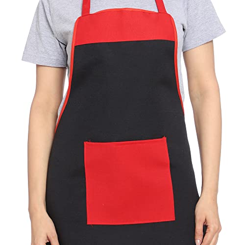 JMI Polyester Solid Plain Fabric Design Waterproof Unisex Free Size Apron with Long Ties & Multipurpose Front Square Pocket For Cooking Dusting Home Kitchen Restaurant Hotel. (Men & Women, MULTI-1, 2) - Image 2