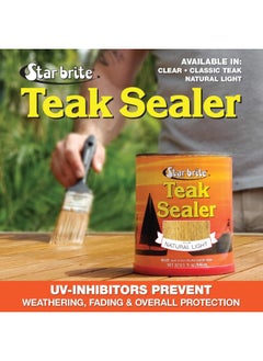 Star Brite STAR BRITE Teak Sealer - No Drip, No Splash Formula - One-Coat, Durable Protection for All Fine Woods - Perfect for Outdoor Furniture & Marine Use - Natural Light 16 OZ (087916)  - Image 2