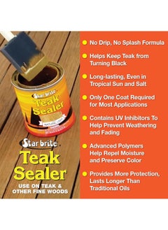 Star Brite STAR BRITE Teak Sealer - No Drip, No Splash Formula - One-Coat, Durable Protection for All Fine Woods - Perfect for Outdoor Furniture & Marine Use - Natural Light 16 OZ (087916)  - Image 3