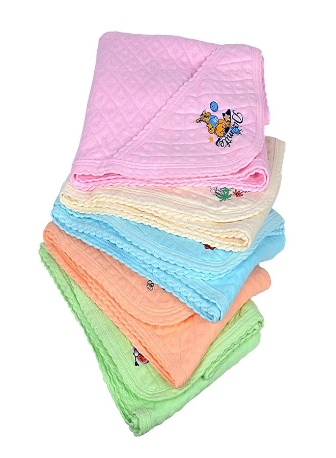 Dikary Baby Cotton Hooded Wrapper - Baby Towel for New Born | Big Size 75cm x 75cm | Soft, Safe & Skin-Friendly | Perfect for Newborns 0-12 Months | Lightweight & Travel Friendly, - Image 1