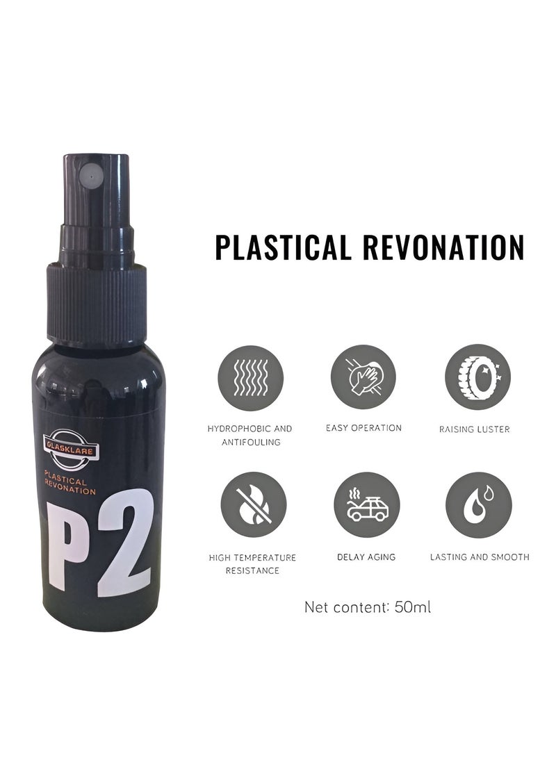 Plan A P2 Car Plastic & Leather Parts Renewal Spray Antioxidant Spray Liquid Advanced Formula for Car Interior Exterior Car Interior Bumper - Image 4