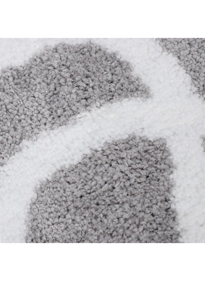 TYCOM Bathroom Rugs Bath Mat 40 By 60 CM Non Slip Fluffy Soft Plush Microfiber Shower Carpet Rug Machine Washable Quick Dry Ultra Bath Mats for Tub Bathroom and Shower Line Grey.  - Image 2