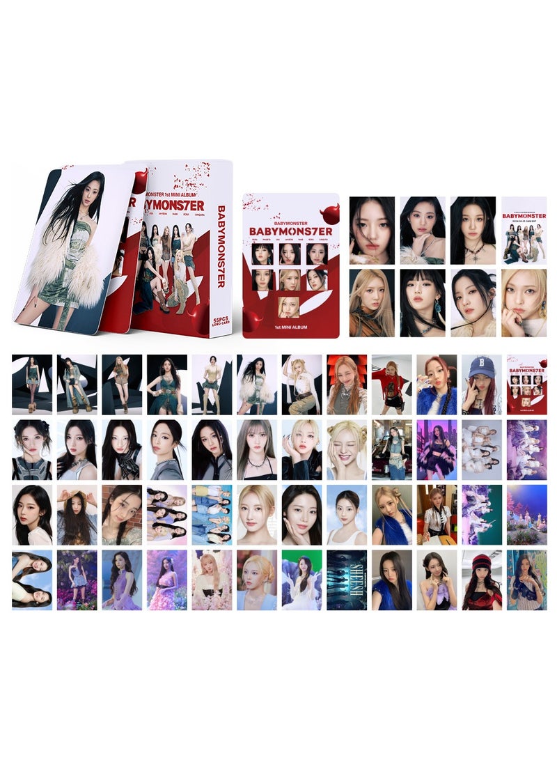 55Pcs BABYMONSTER  LOMO Cards BABYMONS7ER Album Mini PhotoCards K-POP Merch Babymonster Forever Collectors GreetingCard 2025 collectible merchandise - Image 2